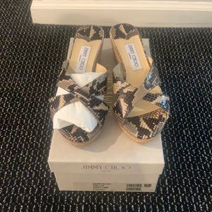 Brand new Jimmy choo snakeskin wedge size 38.5